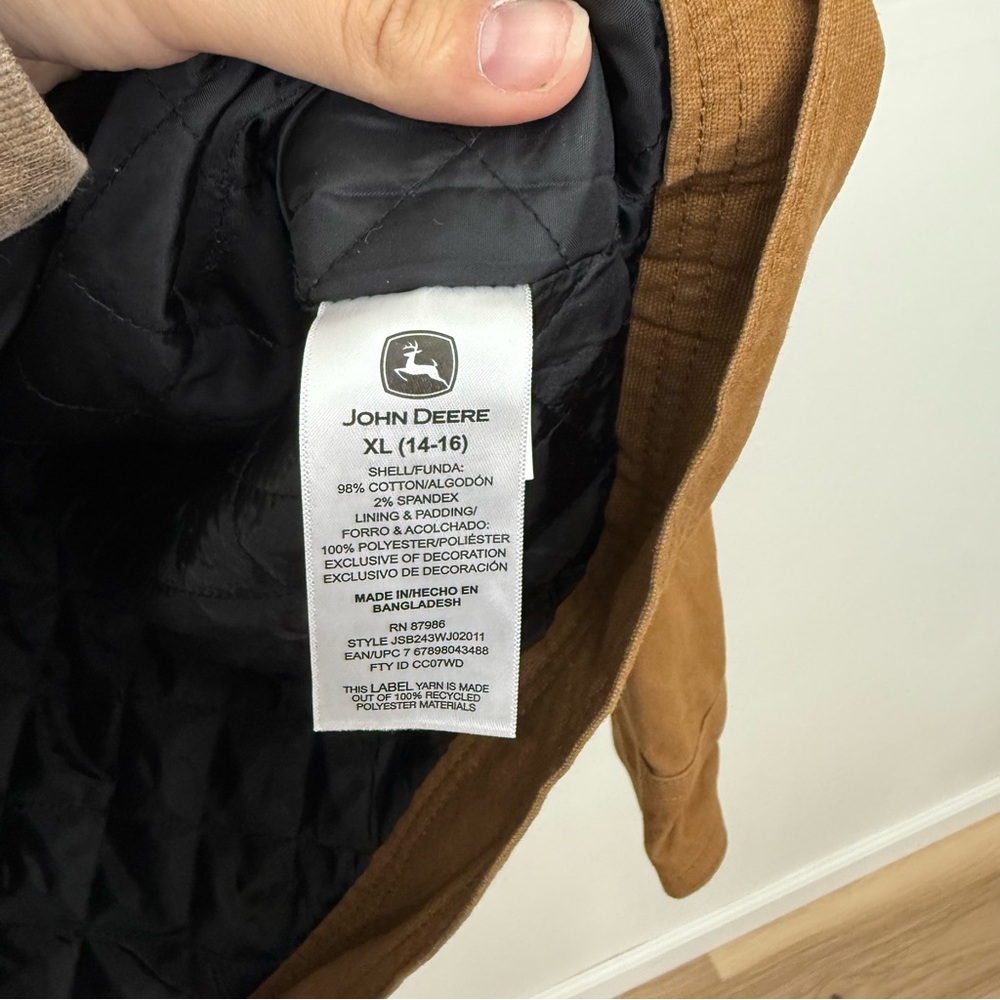 John Deere Kids Tan Canvas Jacket - Picture 7 of 7
